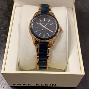 Anne Klein black and gold watch